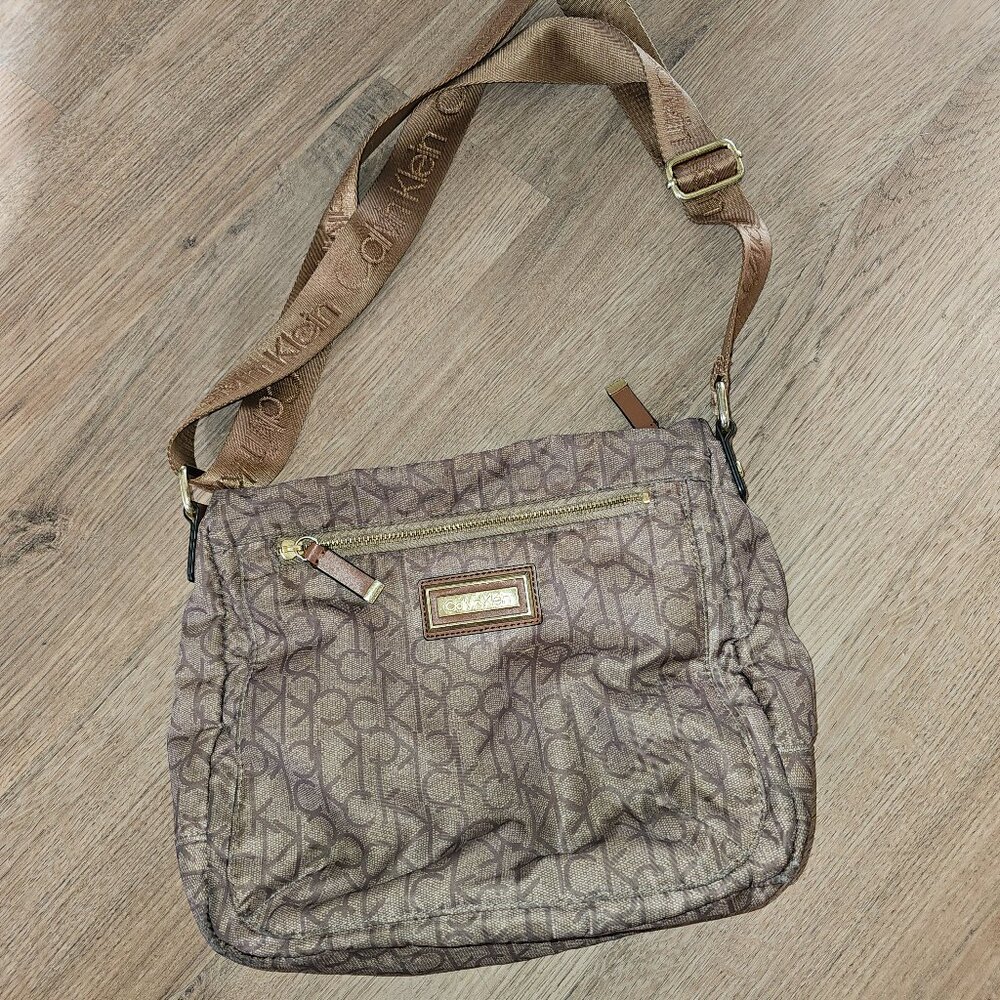 Calvin Klein Brown/Tan Over-the Shoulder Bag